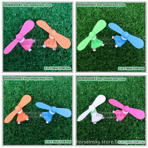 New Design Y Style Mini USB Fan Mobile Use Both 2 in 1 USB Mini Fan for iPhone and Android